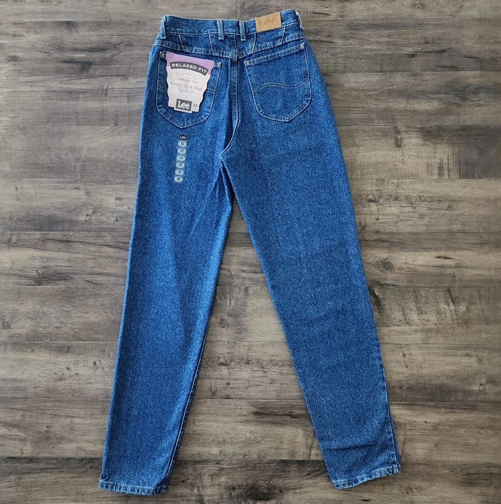 VTG Lee Relaxed Fit Tapered Leg Blue Jeans Women's Size 10 Long NWT - Picture 8 of 16